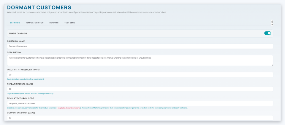 Transactional Marketing for Zen Cart Transactional Marketing for Zen Cart