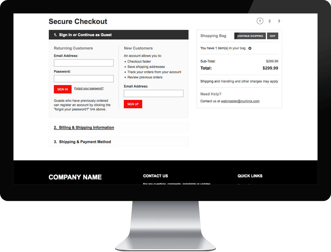 One Page Responsive Checkout for Zen Cart